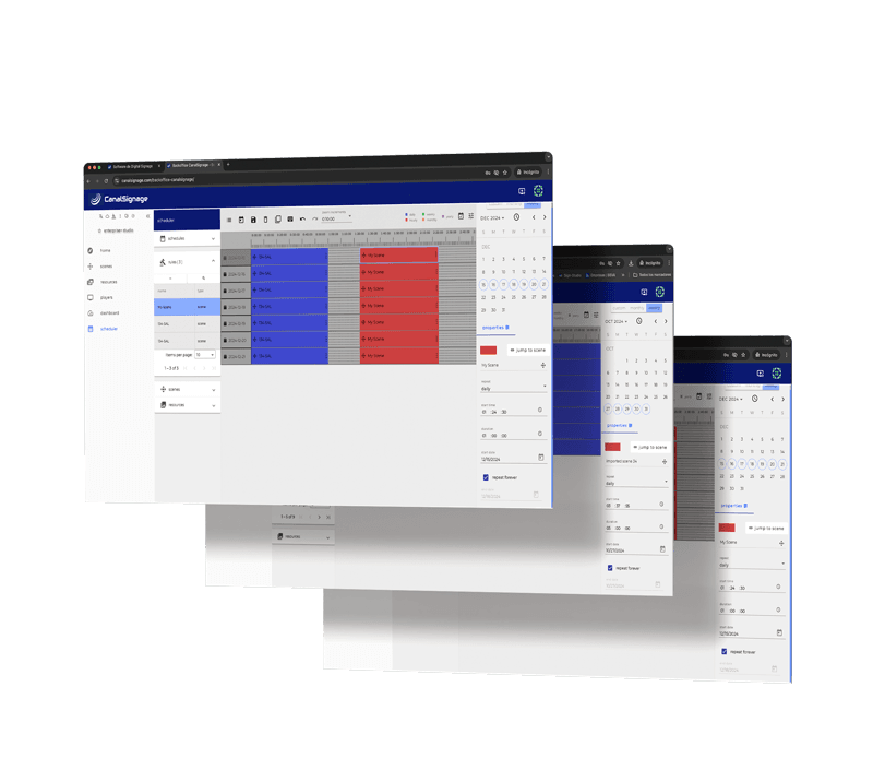 Funciones de Programador de horarios para carteleria digital