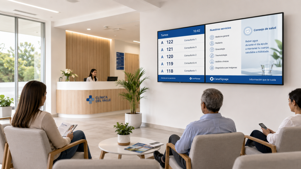cartelería digital para clínicas en sala de espera