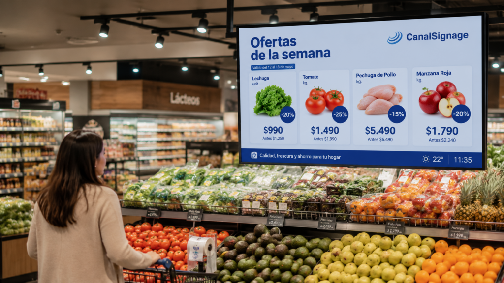 carteleria-digital-supermercado-ofertas pantalla de cartelería digital para supermercados con ofertas