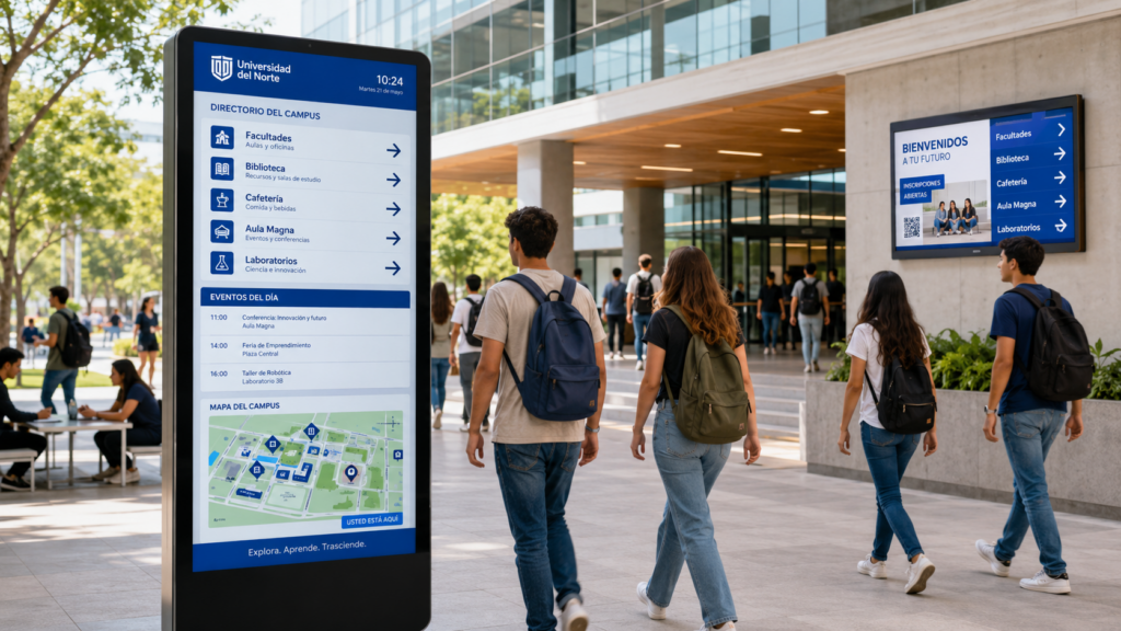 señalización digital para universidades en campus