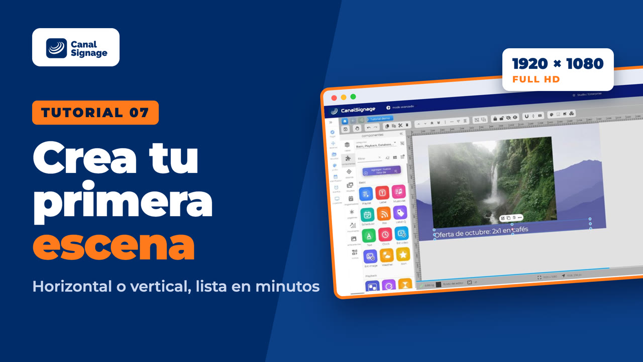 Tutorial 7: Crea tu primera escena de cartelería digital paso a paso